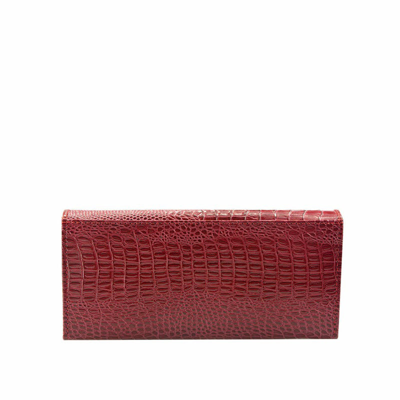 Cartera de piel auténtica con diseño de cocodrilo elegante