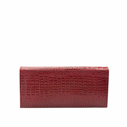 Cartera de piel auténtica con diseño de cocodrilo elegante