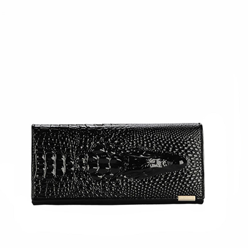 Cartera de piel auténtica con diseño de cocodrilo elegante