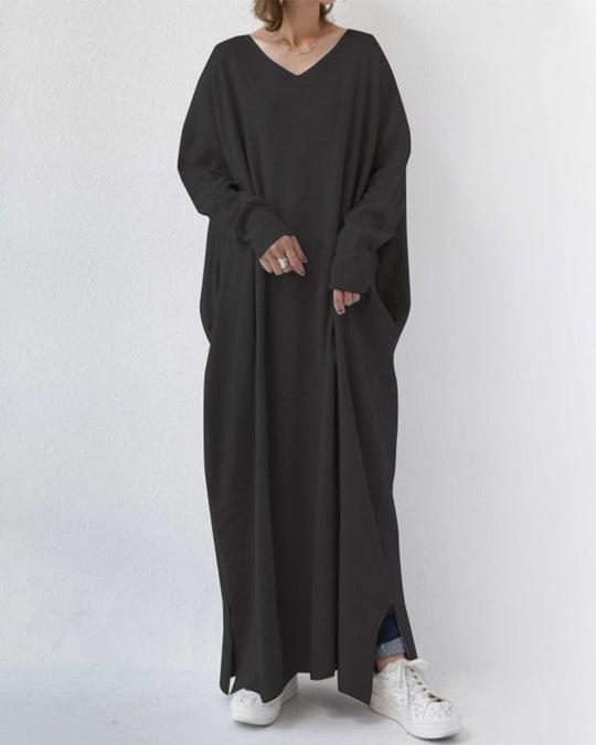 Eudora - Vestido con escote en V casual elegante