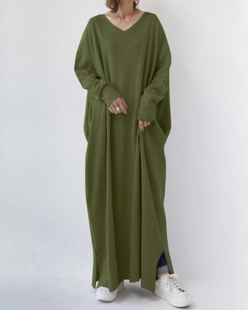 Eudora - Vestido con escote en V casual elegante