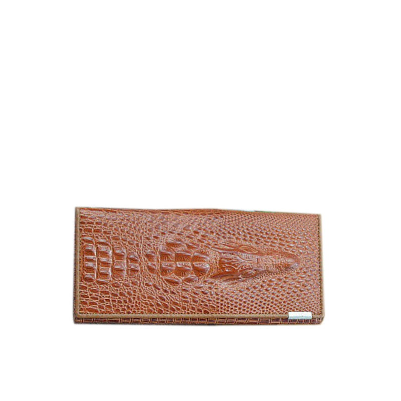 Cartera de piel auténtica con diseño de cocodrilo elegante