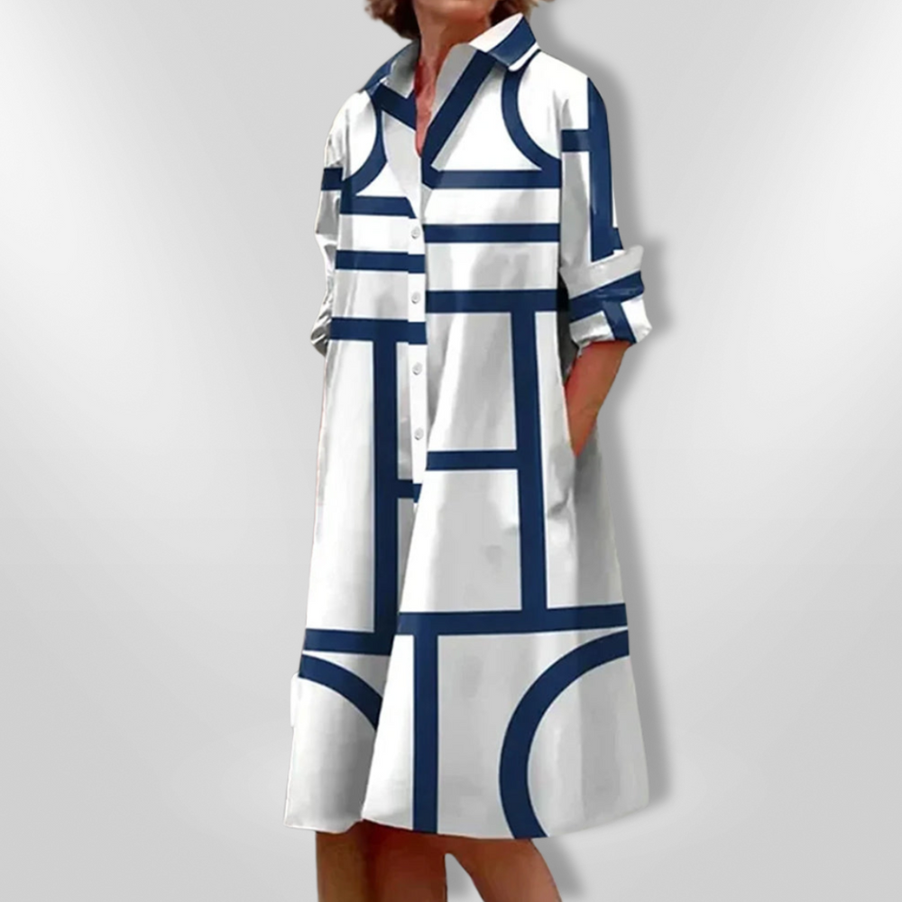 Catori - Vestido elegante y casual con estampado geométrico