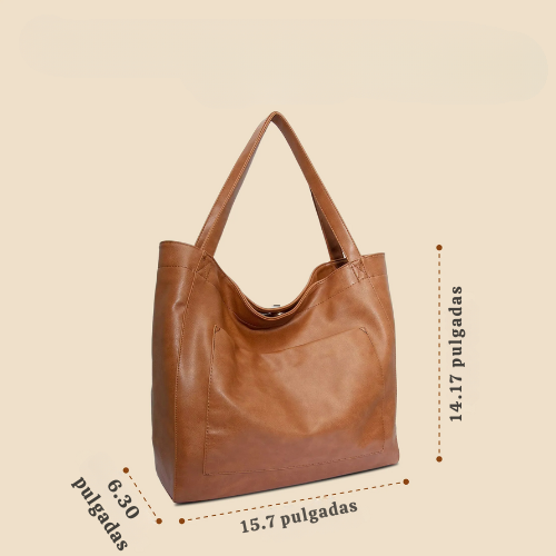 Elegante Bolso de Hombro en Cuero Suave