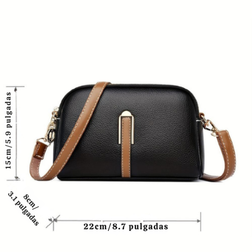 Bolso de hombro Beata Litchi con aro