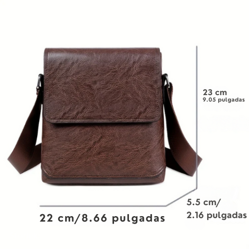 Bolso bandolera vertical de cuero Arvid