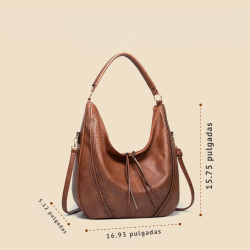 Violeta clásica versatilidad | Bolso de hombro de cuero vintage