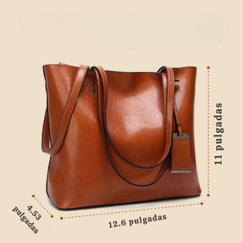 Elegancia atemporal Verna | Bolso de hombro de cuero vintage