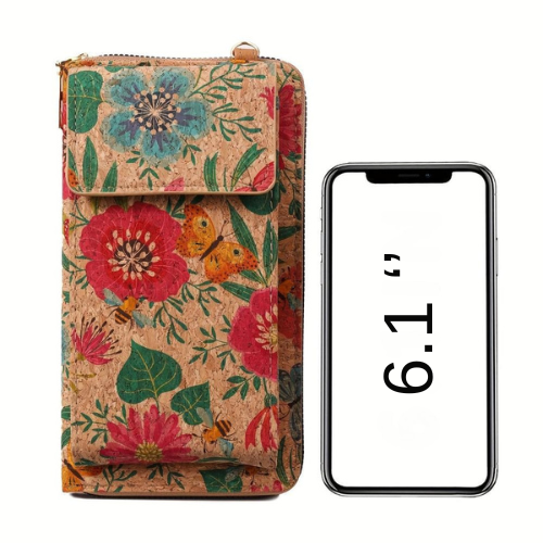 Bolso bandolera boho lila con funda de tela