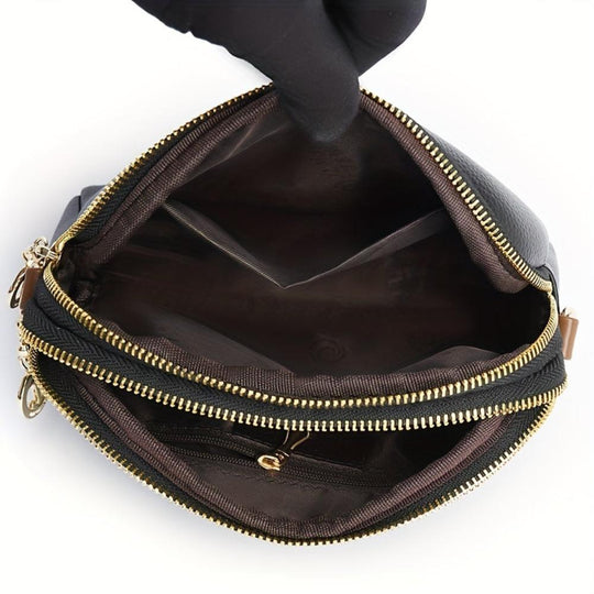 Bolso de hombro Beata Litchi con aro