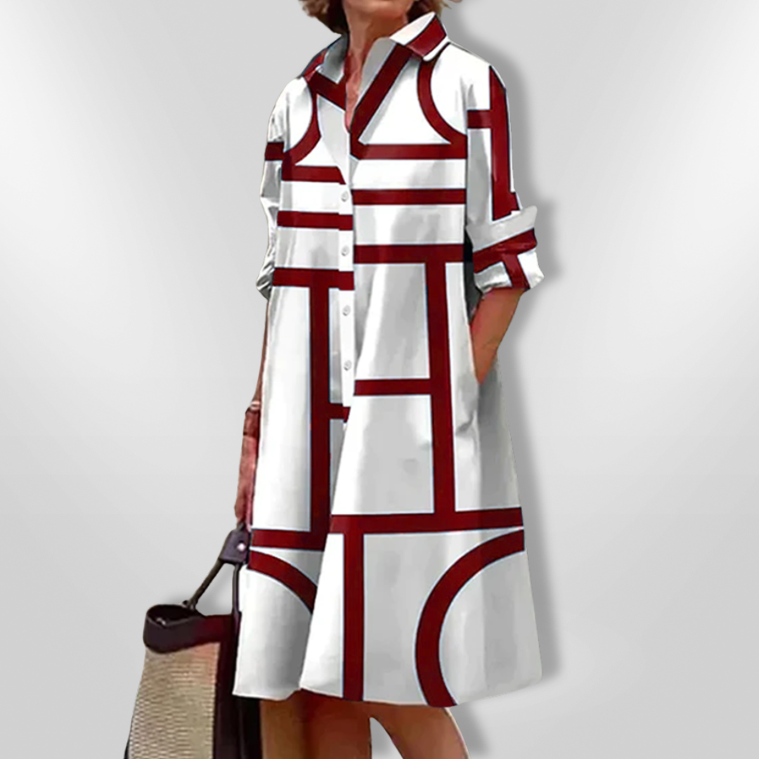 Catori - Vestido elegante y casual con estampado geométrico