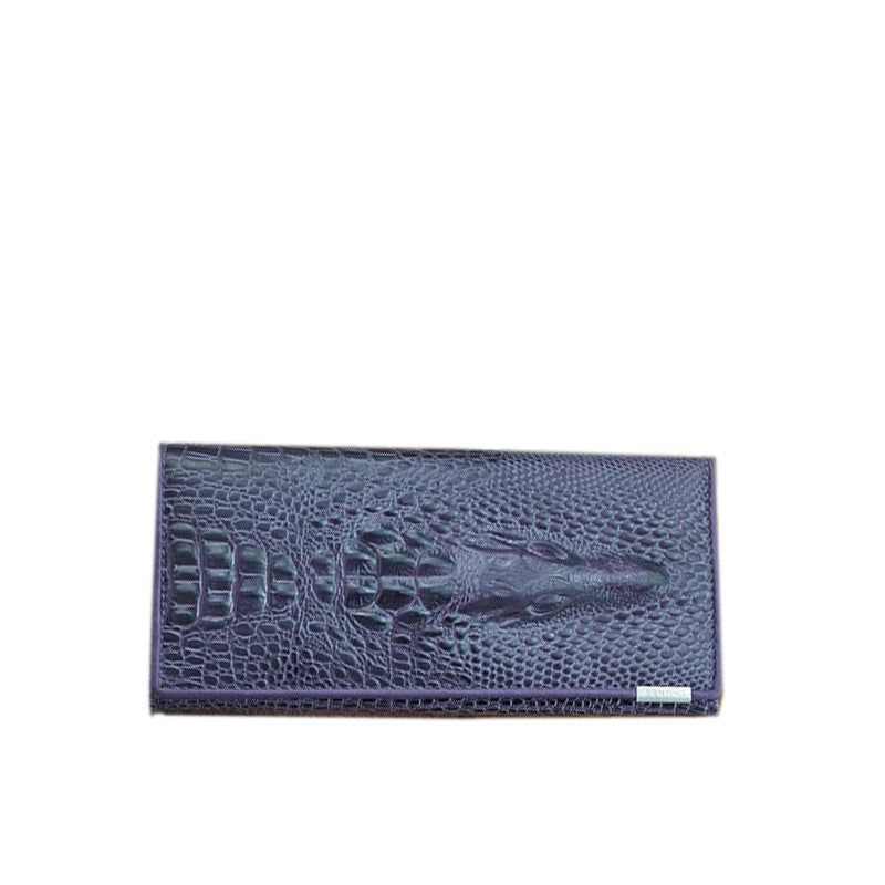 Cartera de piel auténtica con diseño de cocodrilo elegante
