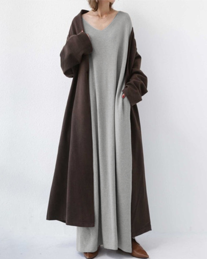 Eudora - Vestido con escote en V casual elegante