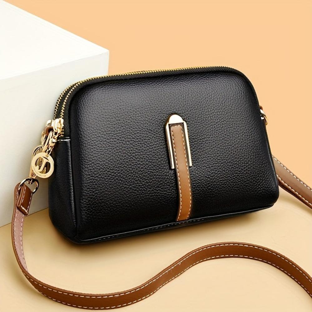 Bolso de hombro Beata Litchi con aro