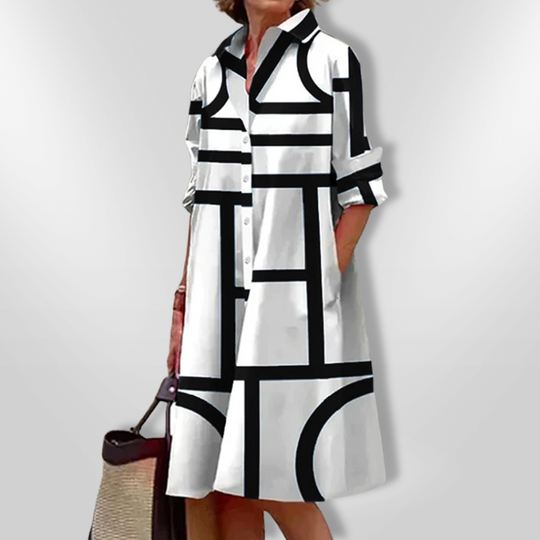 Catori - Vestido elegante y casual con estampado geométrico