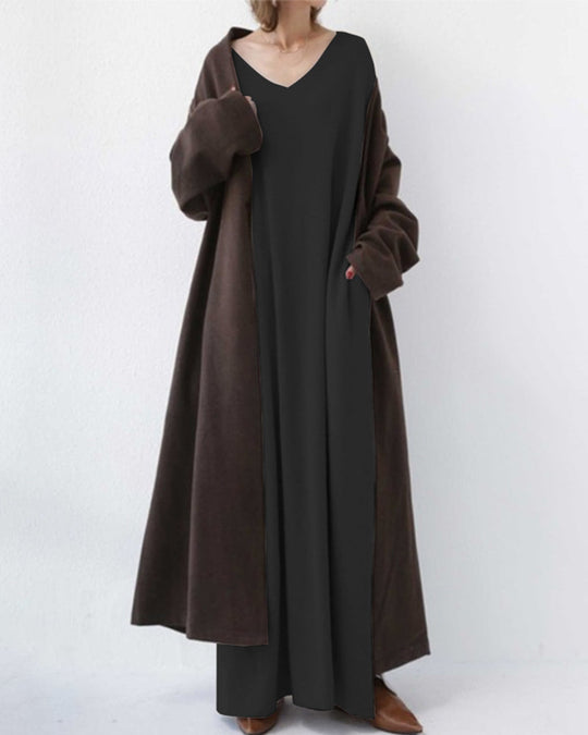 Eudora - Vestido con escote en V casual elegante