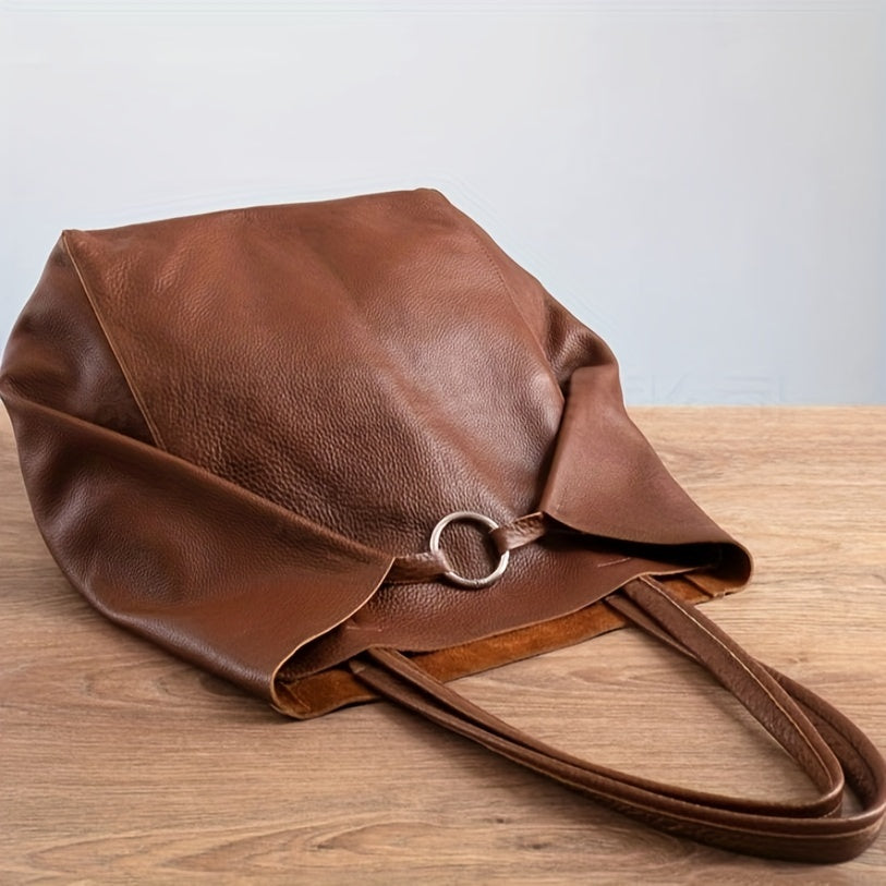 Bolso Tote de Cuero PU de Gran Capacidad Freja Retro Pehmus