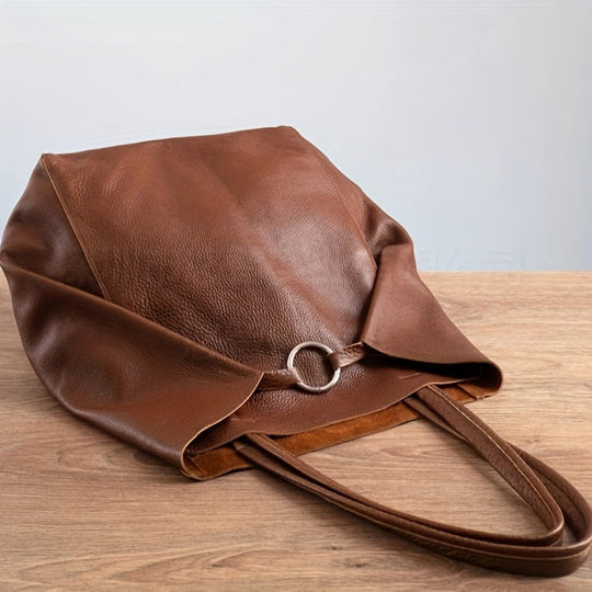 Bolso Tote de Cuero PU de Gran Capacidad Freja Retro Pehmus