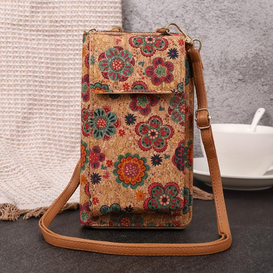 Bolso bandolera boho lila con funda de tela