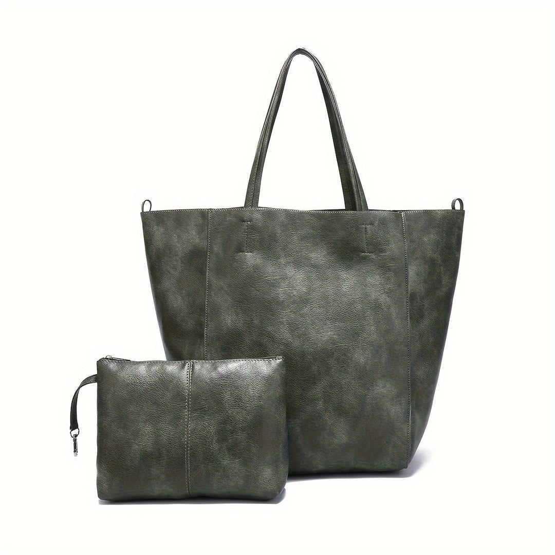 Bolso Tote de Cuero PU de Gran Capacidad Freja Retro Pehmus