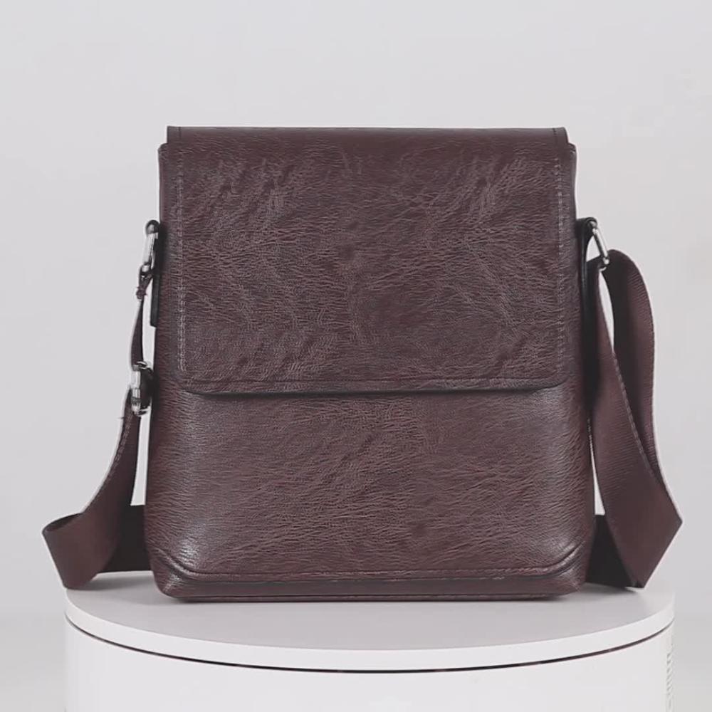 Bolso bandolera vertical de cuero Arvid