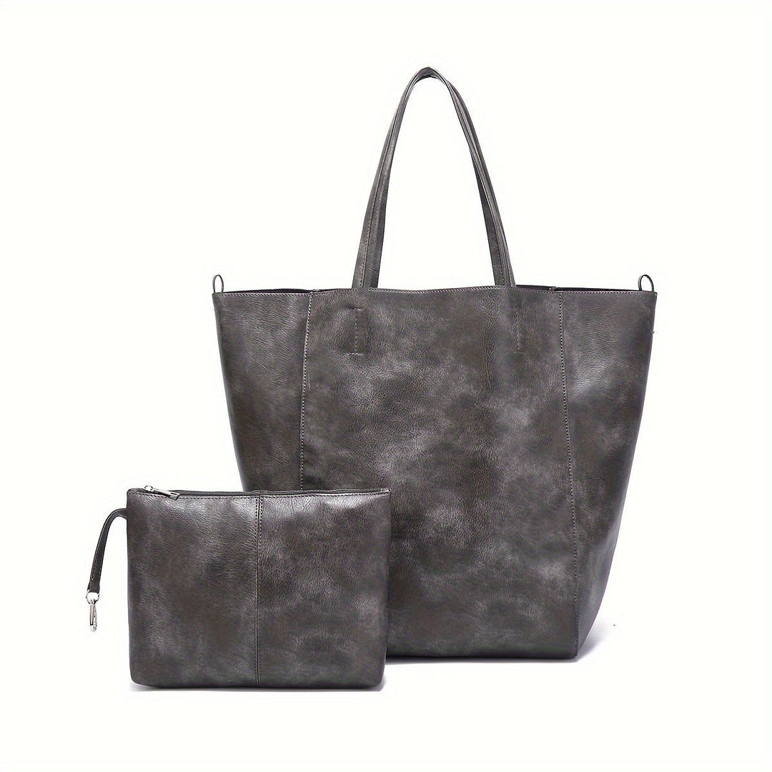 Bolso Tote de Cuero PU de Gran Capacidad Freja Retro Pehmus