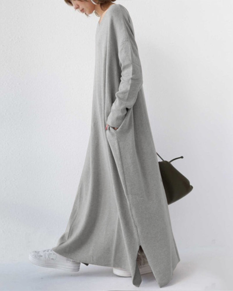 Eudora - Vestido con escote en V casual elegante