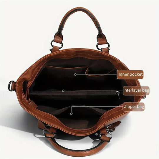 Elegante clásica de Anita | Bolso de mano vintage de imitación de cuero