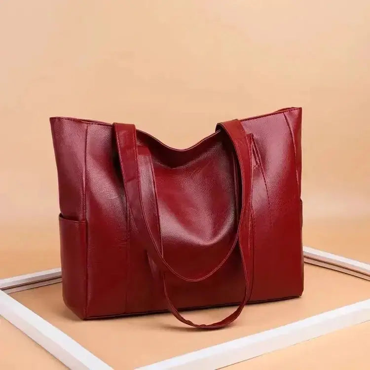 María minimalista de lujo | Bolso de hombro de cuero suave