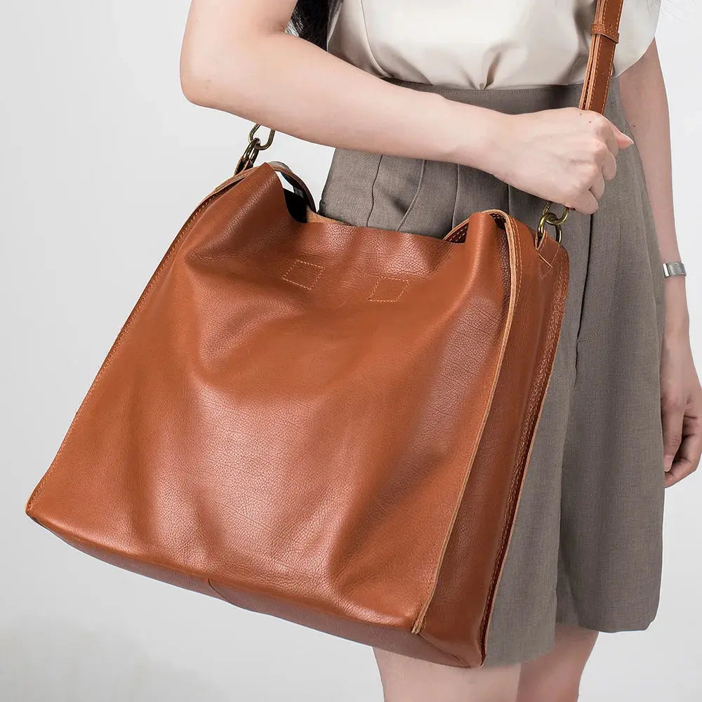 Bolso de mano elegante María ajustado | Bolso de cuero auténtico