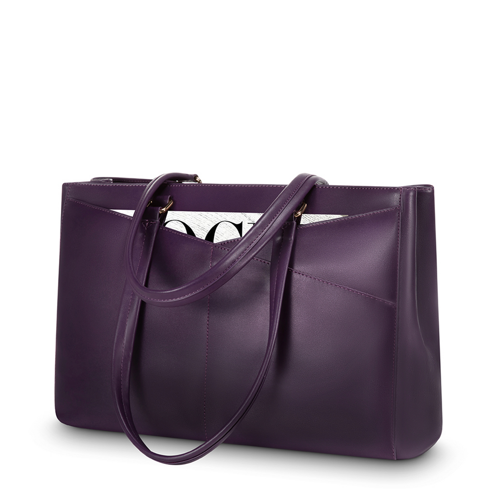 Carcasa elegante de cuero morado para portátil