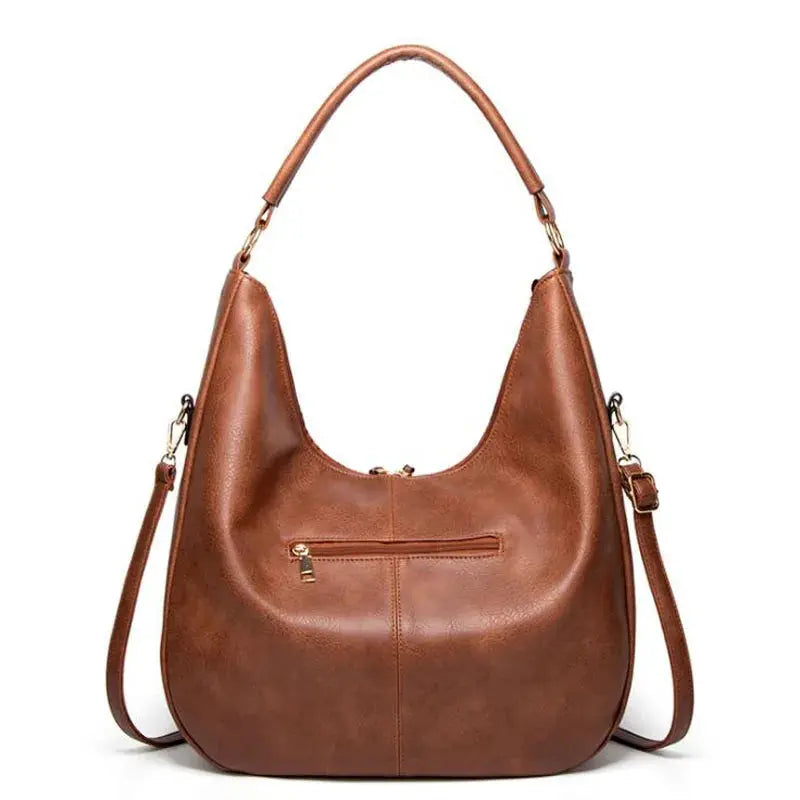 Violeta clásica versatilidad | Bolso de hombro de cuero vintage