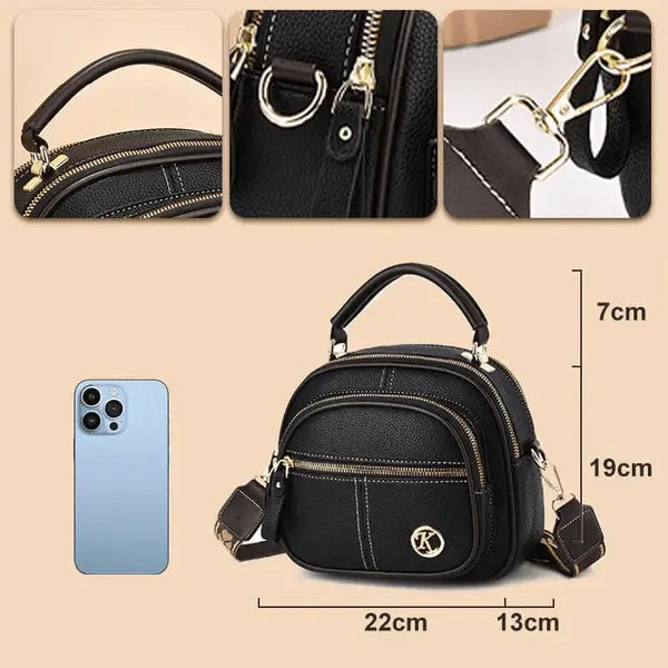 Bolso de hombro elegante de piel auténtica Kerstini