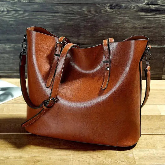 Elegancia atemporal Verna | Bolso de hombro de cuero vintage