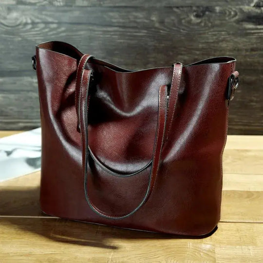 Elegancia atemporal Verna | Bolso de hombro de cuero vintage
