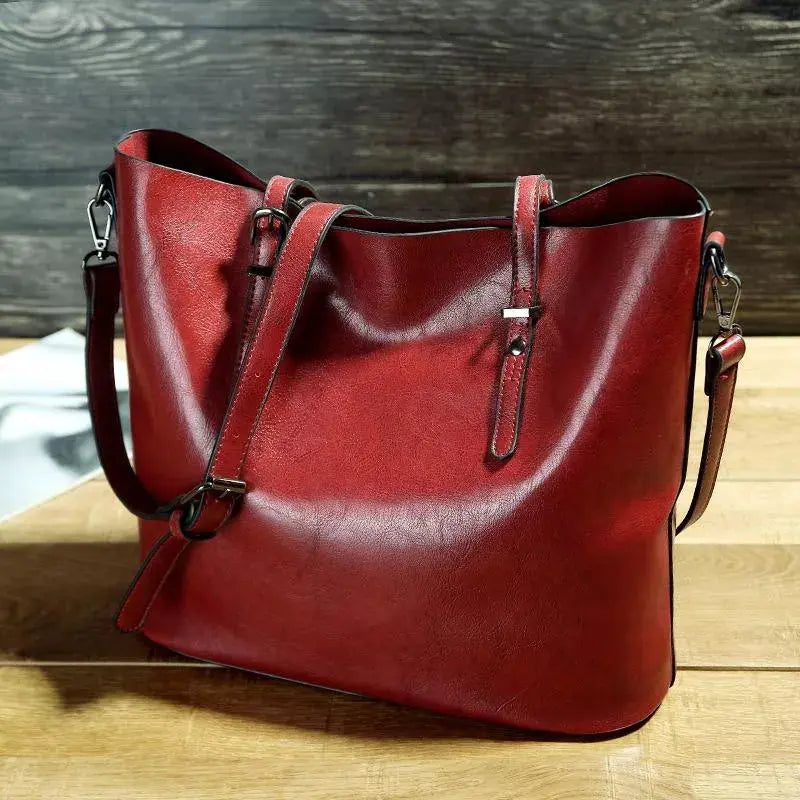 Elegancia atemporal Verna | Bolso de hombro de cuero vintage