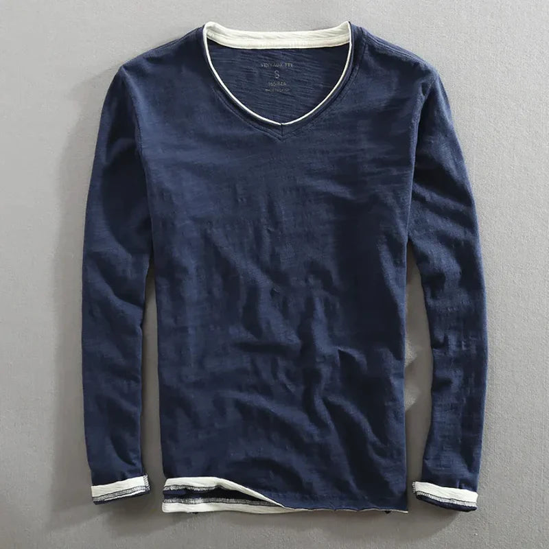Aeson - Camiseta con cuello en V casual elegante