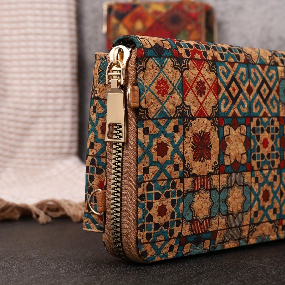 Bolso bandolera boho lila con funda de tela