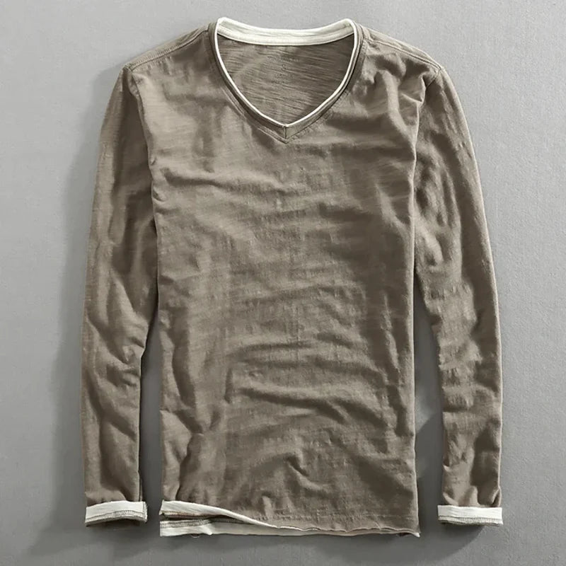 Aeson - Camiseta con cuello en V casual elegante