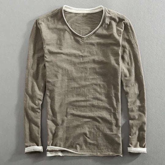 Aeson - Camiseta con cuello en V casual elegante