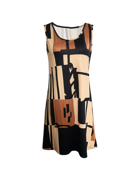 Elliette - Vestido geométrico elegante y casual