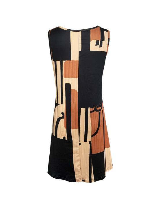 Elliette - Vestido geométrico elegante y casual