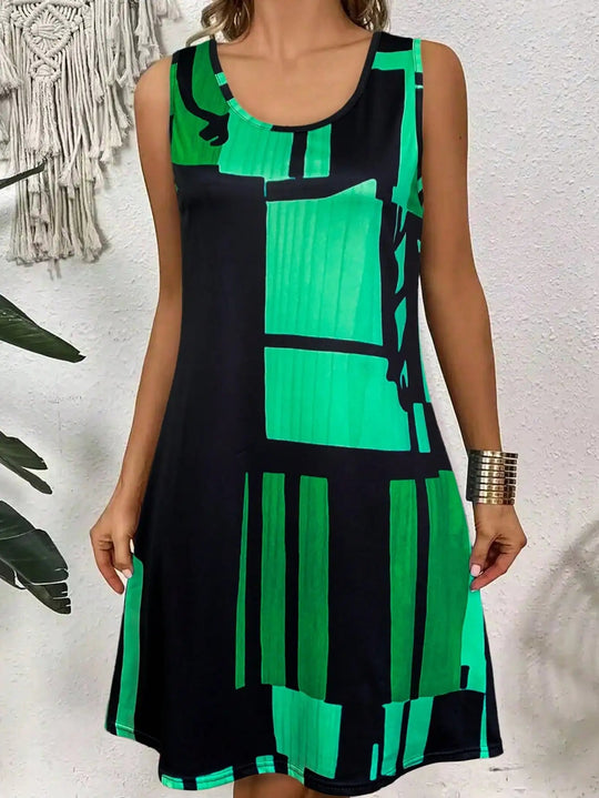 Elliette - Vestido geométrico elegante y casual