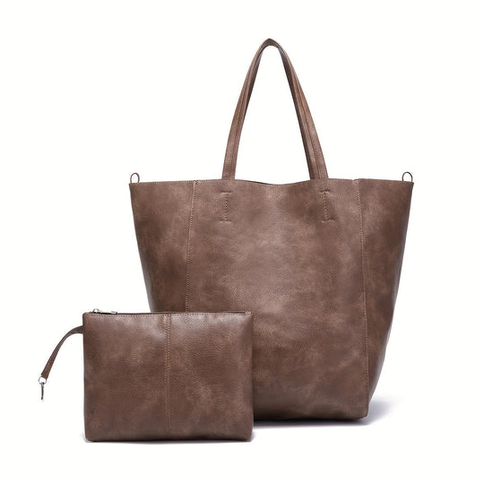 Bolso Tote de Cuero PU de Gran Capacidad Freja Retro Pehmus