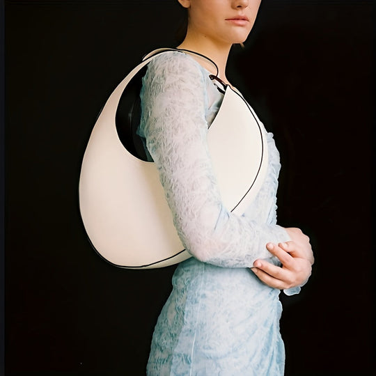 Bolso de caballo monocromático de longitud media - moderno y minimalista