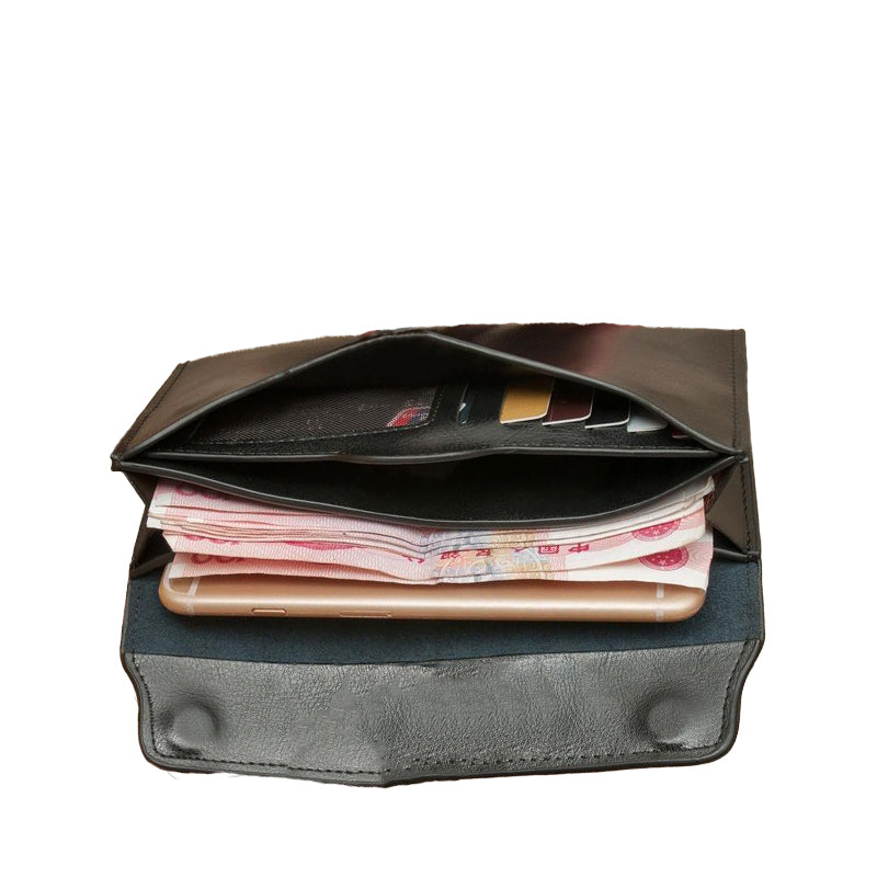Carcasa clásica de cuero con ranura para tarjetas y cierre magnético