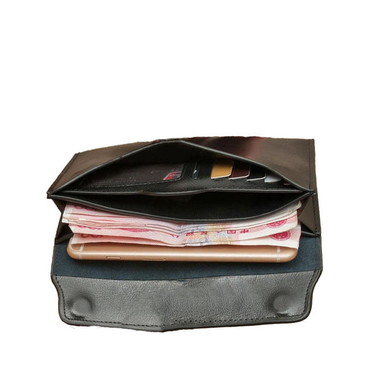 Carcasa clásica de cuero con ranura para tarjetas y cierre magnético