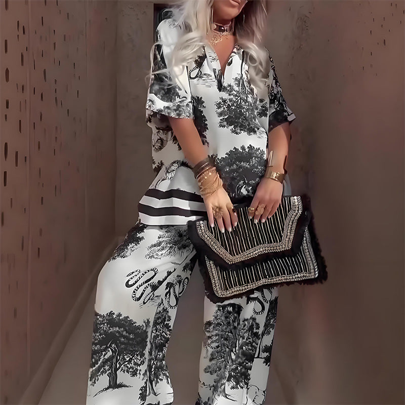 Jessalyn - Conjunto de dos piezas casual elegante